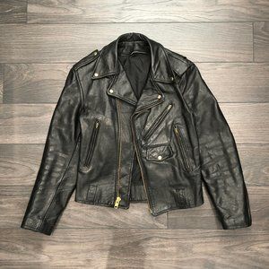 Vintage Punk Leather Biker Motorcycle Jacket